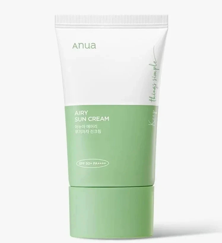ضد آفتاب تسکین دهنده Airy Sun Cream SPF50 آنوا حجم ۵۰ میل