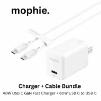 شارژر دیواری 40 وات موفی مدل ESS GAN 40W 1C به همراه کابل تبدیل USB-C-سفید