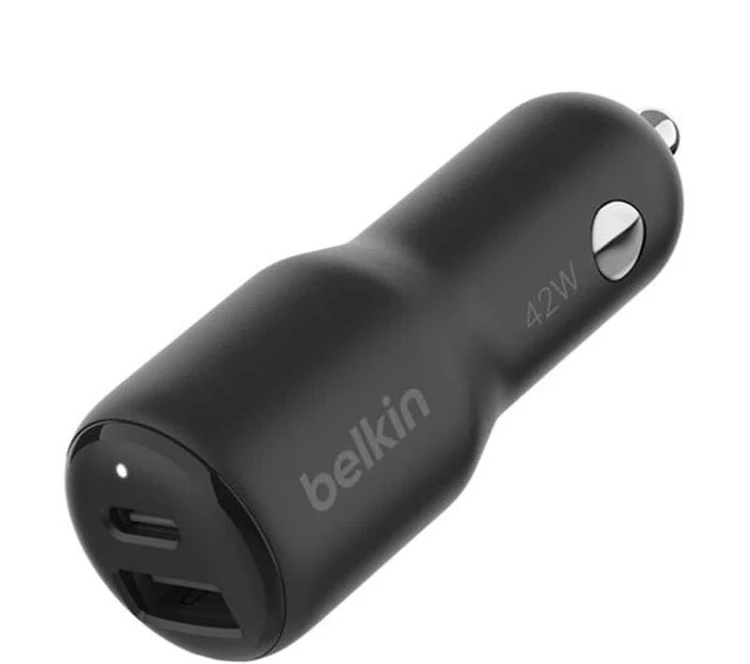 شارژر فندکی 42 وات بلکین - boostcharge dual car charger 42w - مدل ccb005qcbk